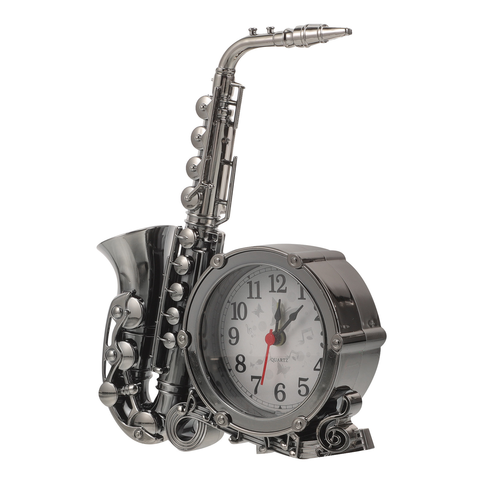 Vintage Alarm Clock - Saxophonförmiger Retro-Vintage-Wecker, dekorative Nachttischuhr, stilvoll für