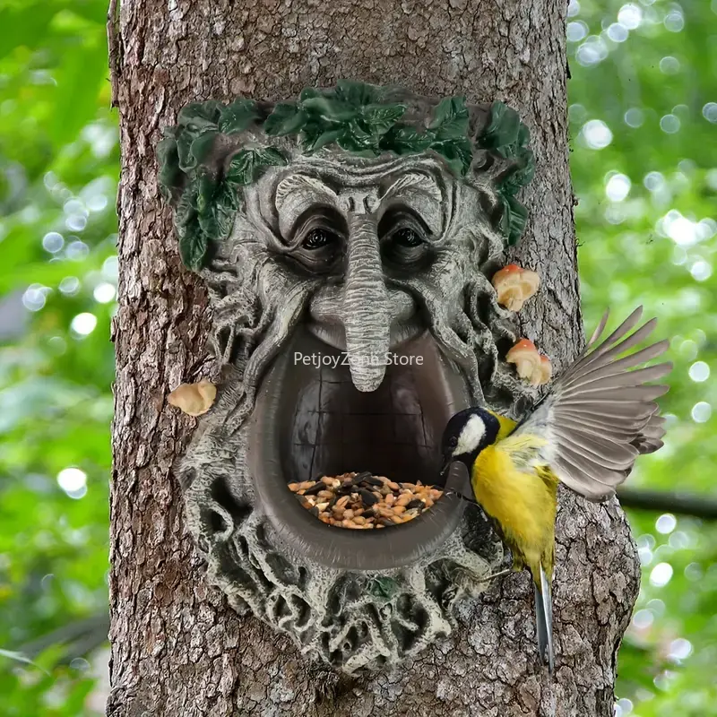Home Decor Tree - Garten-Vogelfutterhaus in Pilzform mit großem Mund,