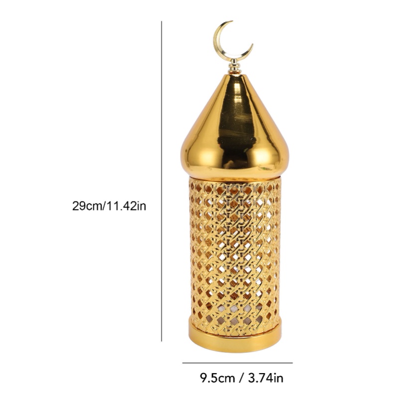Home Decor Gold - Goldene Windlampe, handgefertigt, Retro-Hohlmuster, Eisenlaterne für