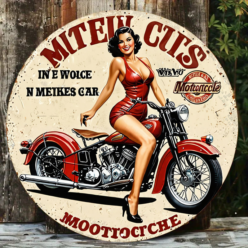 Home Decor Trends - Vintage-Motorrad-Wandkunst aus Aluminium – 20,3 x