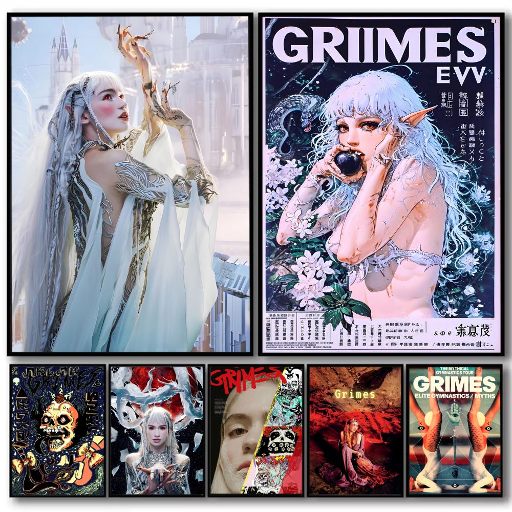 Home Decor Magazine - Pop Singer G_Grimes Magazin-Poster, dekorative Aufkleber,