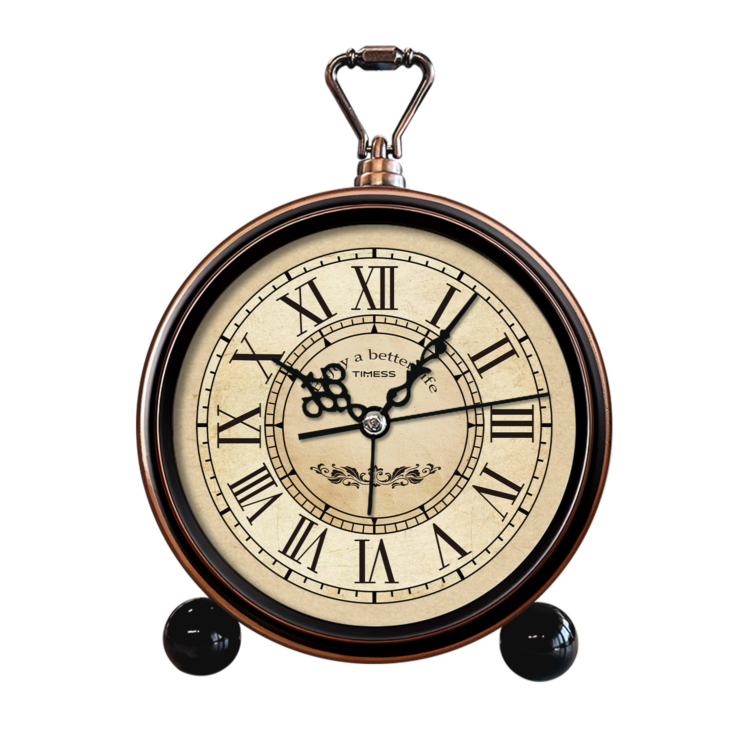 Vintage Alarm Clock - TIMESS Vintage Analog-Wecker, Geräuschloser Batteriebetriebener Retro-Tischuhr
