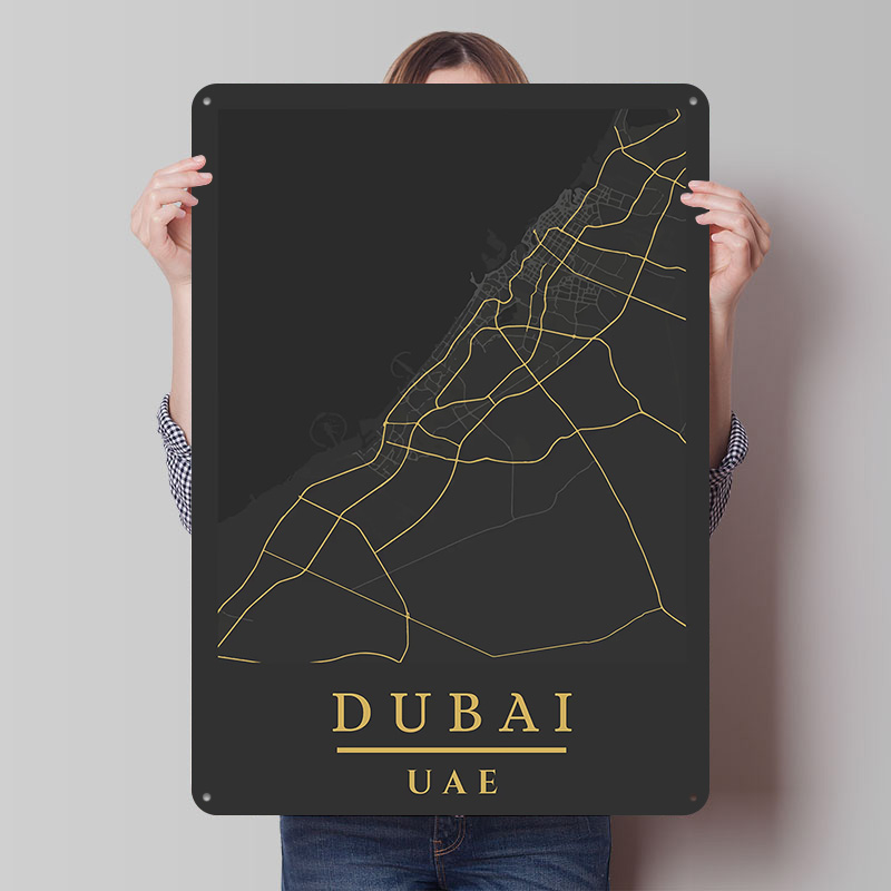 Home Decor Uae - Dubai VAE Karten-Kunstdruck Poster Individualisiertes Retro