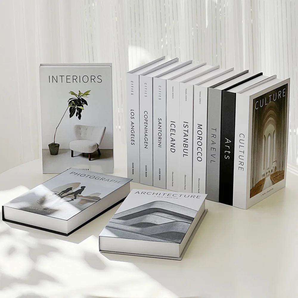 Home Decor Magazine - Minimalistische, moderne, dekorative, gefälschte Bücher-Requisiten für