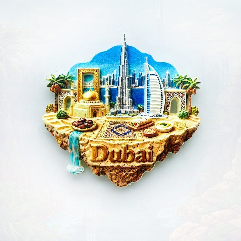 Home Decor Uae - Dubai Floating Island Kühlschrankmagnet – opulente