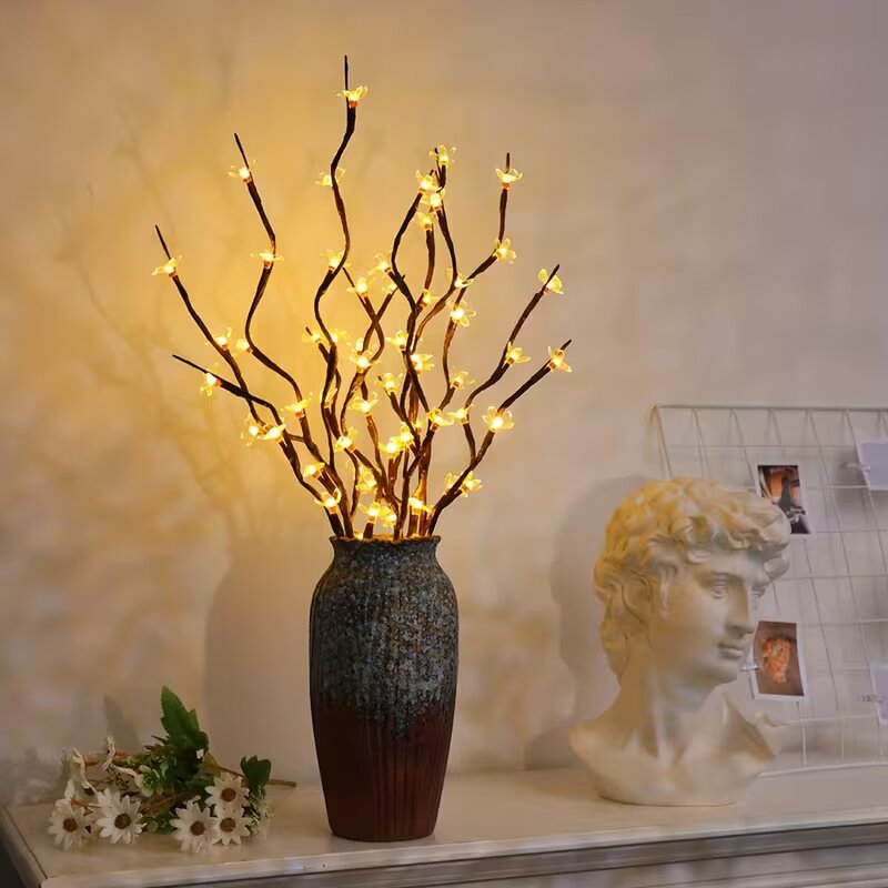 Home Decor Tree - 1/2 Stück 20LED Kirschblütenbaum-Zweiglichter für Innen-