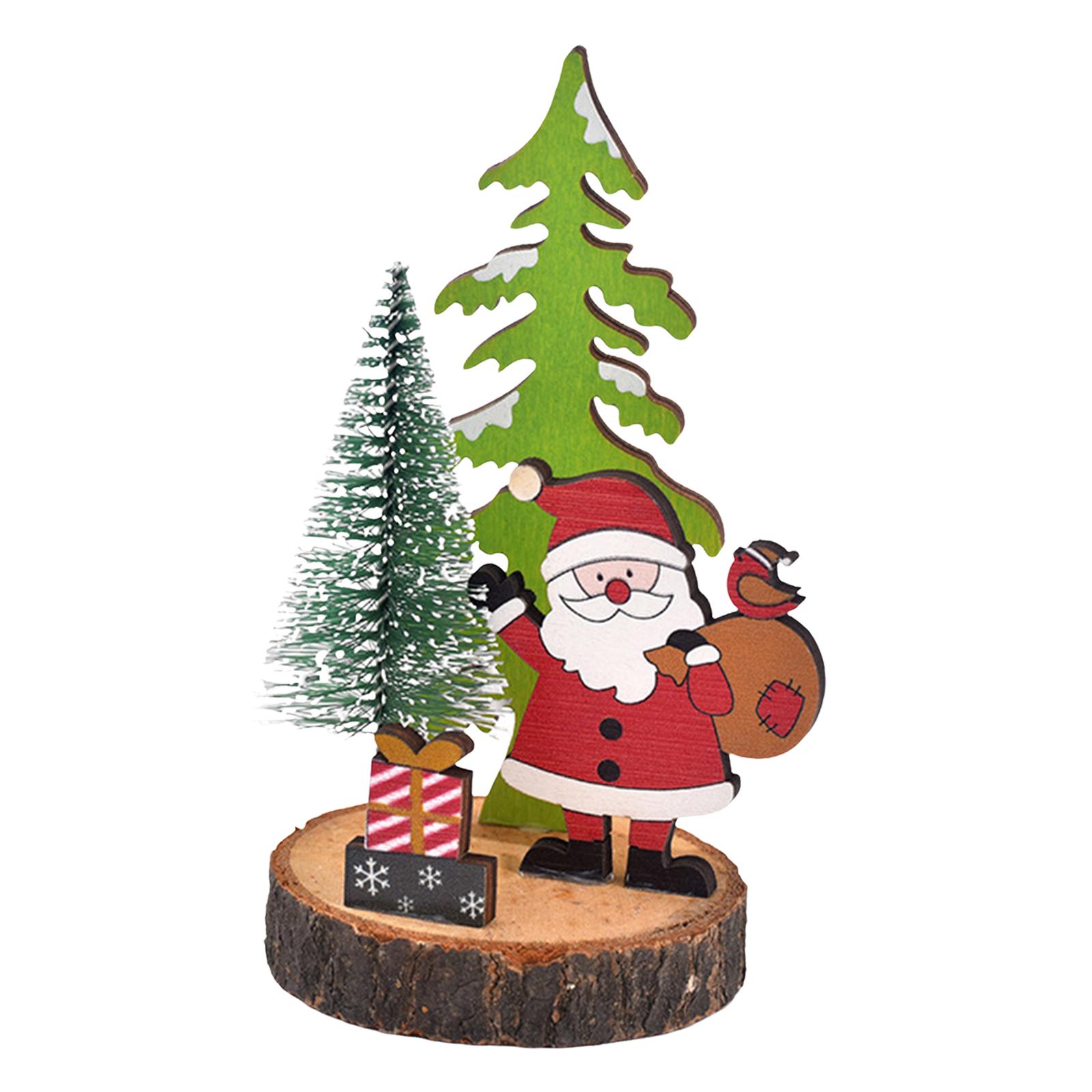 Home Decor Tree - Mini-Holz-Weihnachtsbäume, Tischdekoration, freistehende Bauernhaus-Skulptur, Tischdekoration für