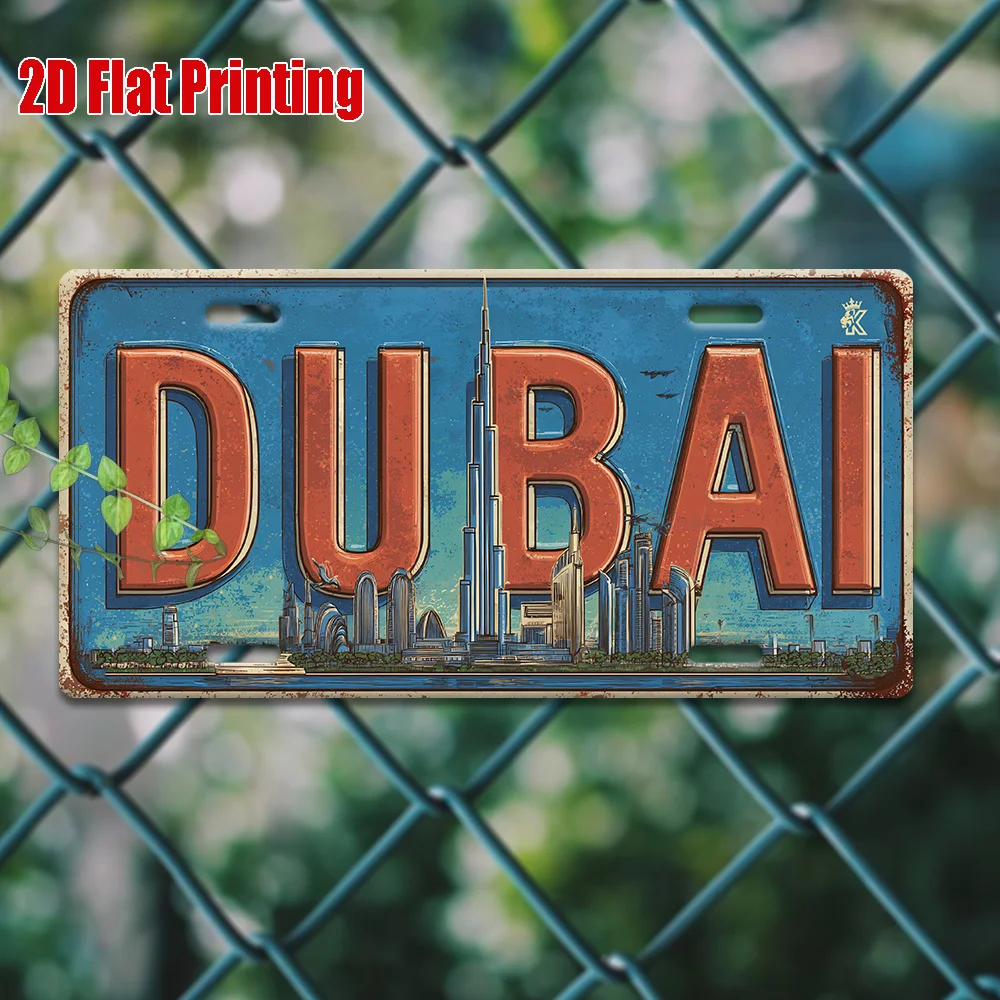 Home Decor Uae - 2D Flaches Dubai VAE Skyline Vintage