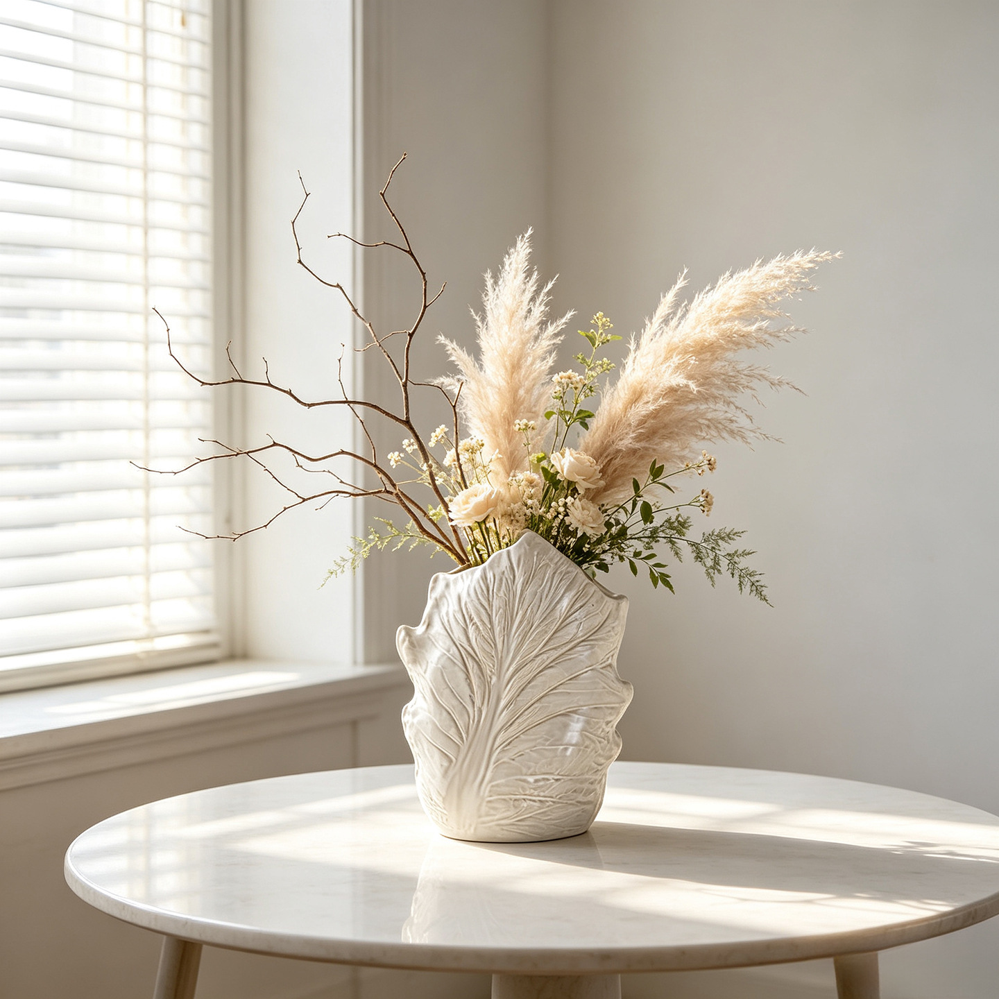 Blattförmige Keramikvase für P – Pampas Grass Decor Bewertung und Preis