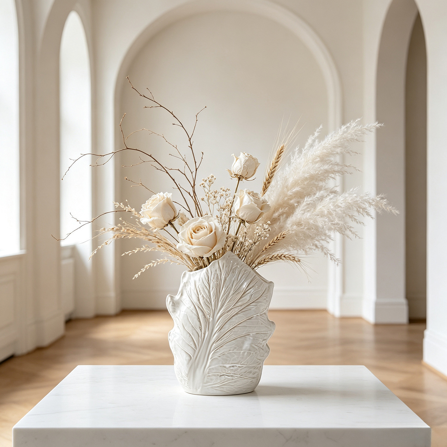 Blattförmige Keramikvase für P – Pampas Grass Decor Bewertung und Preis