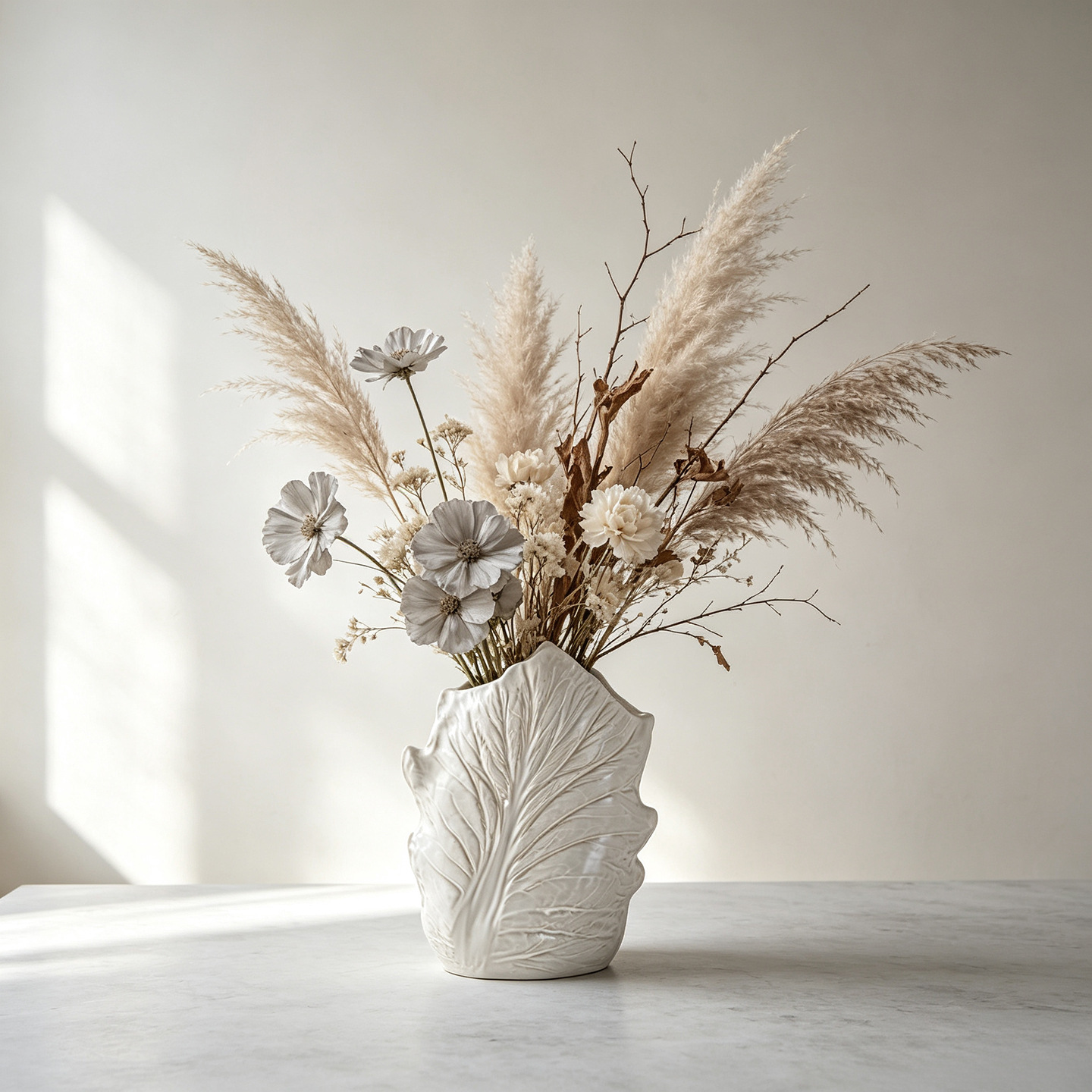 Blattförmige Keramikvase für P – Pampas Grass Decor Bewertung und Preis