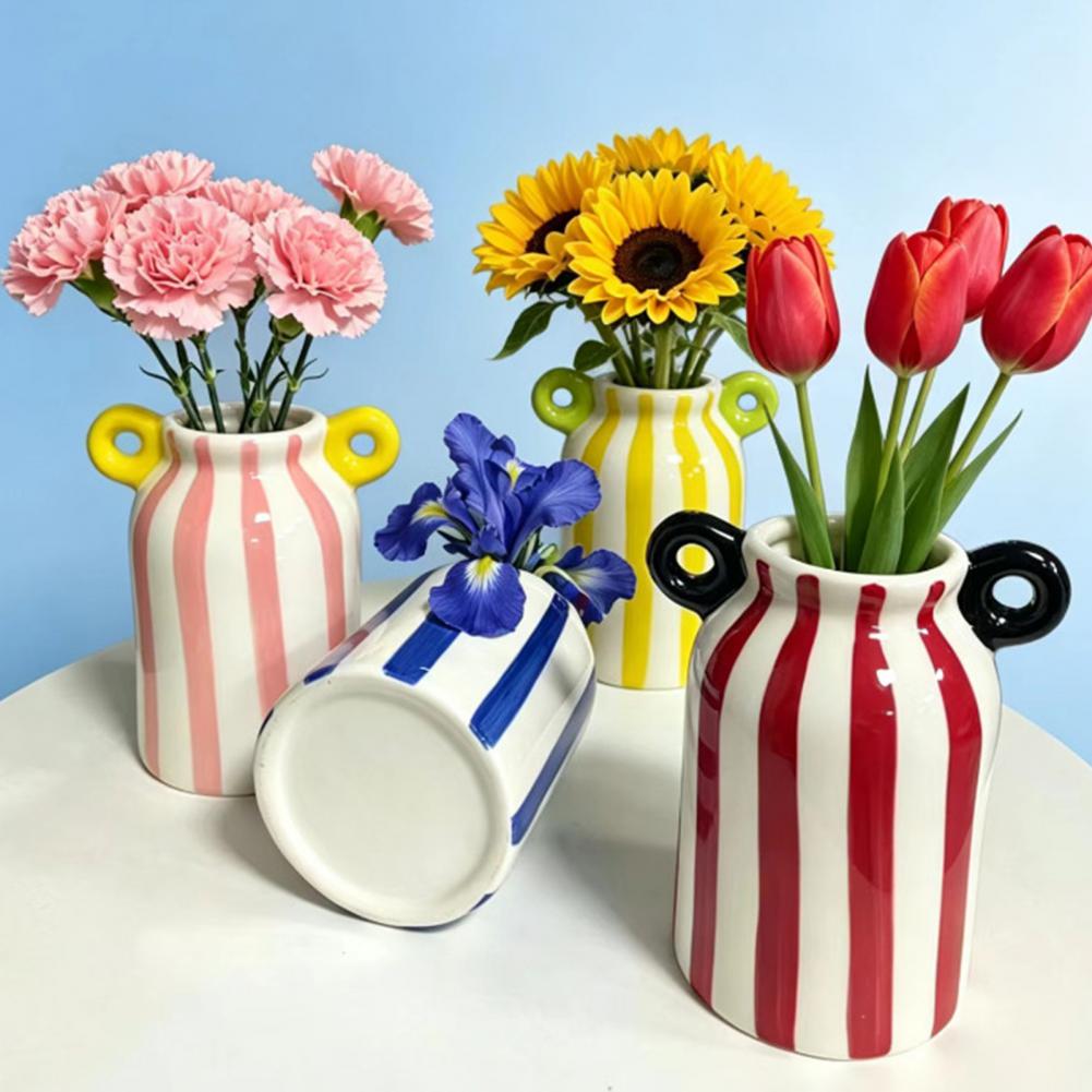 Keramik-Blumenvase mit Streife – Pampas Grass Decor Bewertung und Preis