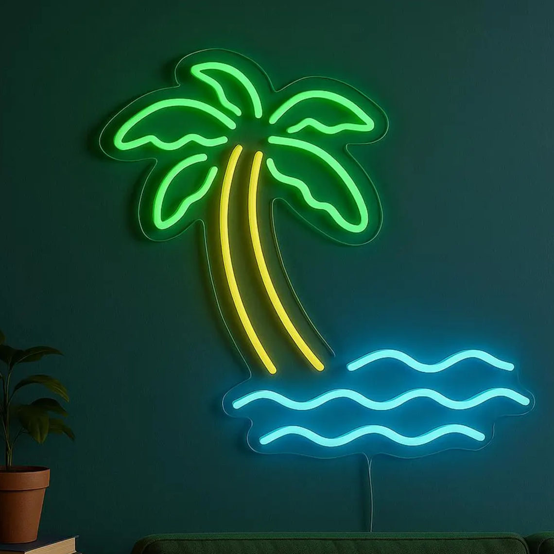 Palmen-Neonschild Tropische St – Home Decor Tree Bewertung und Preis
